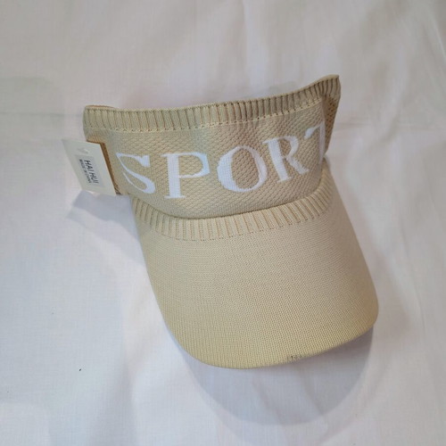 Sport visor cap new beige with elastic and tag
