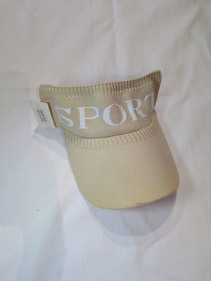 Sport visor cap new beige with elastic and tag