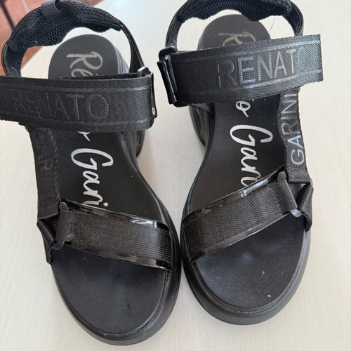 Renato Garini black platform sandals size 38 new