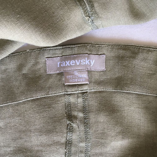 Raxevksy linen top used, khaki with side zipper