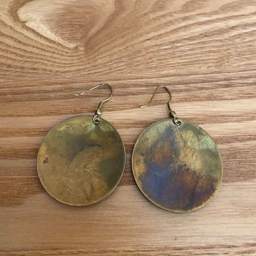 Assesorize earrings used, bronze, diameter 3.5cm