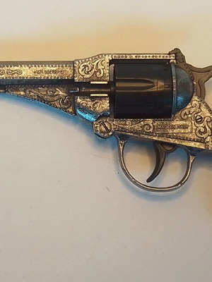 Vintage metal 8-shot cap gun Diecast Edison Giocattoli SPA used