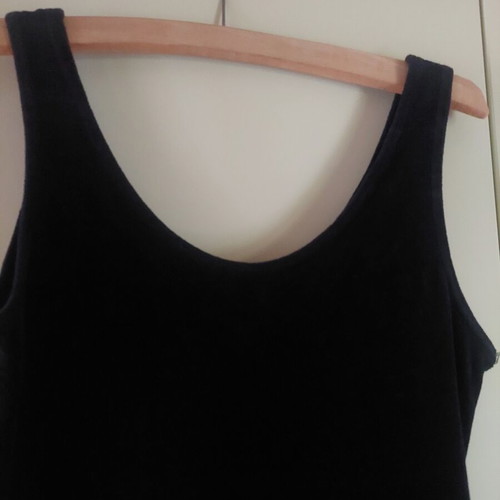 Italian cocktail dress with velvet and chiffon, sleeveless, black