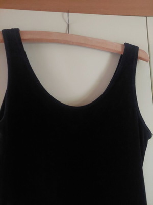 Italian cocktail dress with velvet and chiffon, sleeveless, black