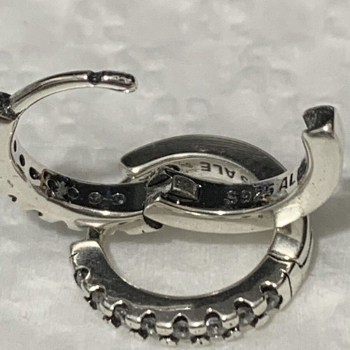 Pandora silver earrings like new with zircon stones