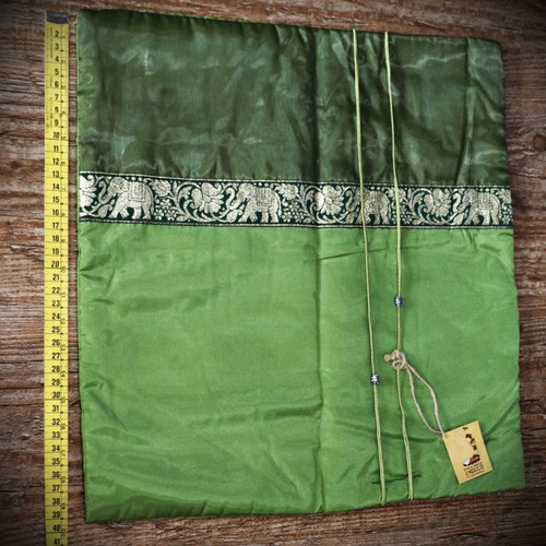Silk pillow cover 39x39 cm green Real Siam Silk