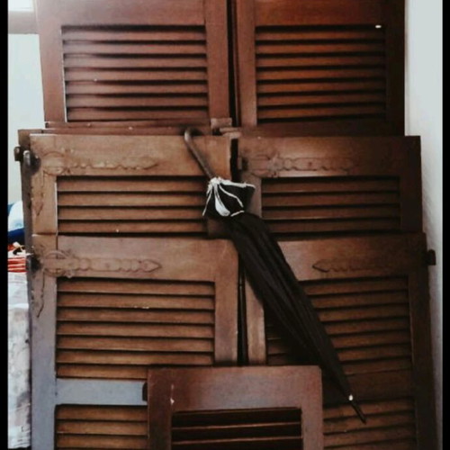 Wooden shutters used, oak, traditional well-maintained