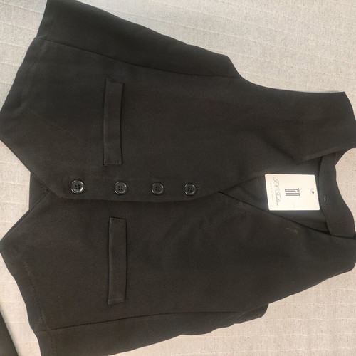 Women's black suit set new with pants and vest