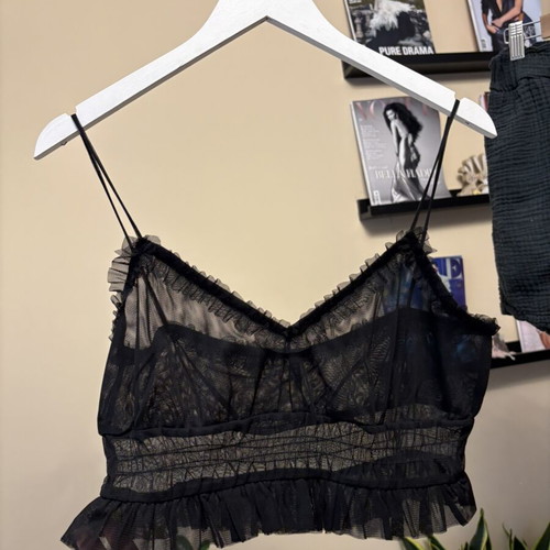 Transparent top black like new, size M