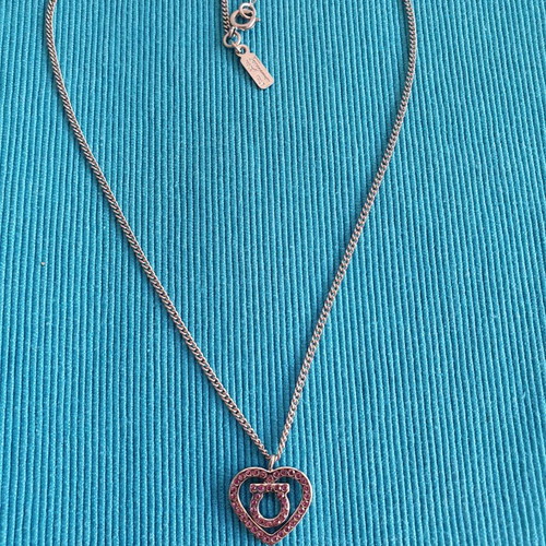 Salvatore Ferragamo authentic necklace like new with purple and silver crystals
