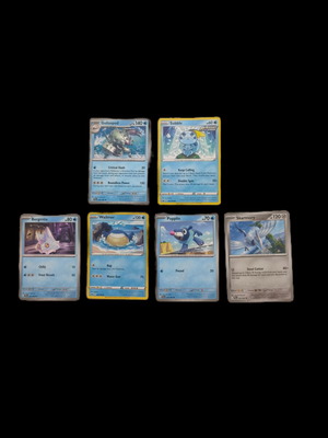 Pokemon trading card collection, 7 cards including Golisopod and Sobble