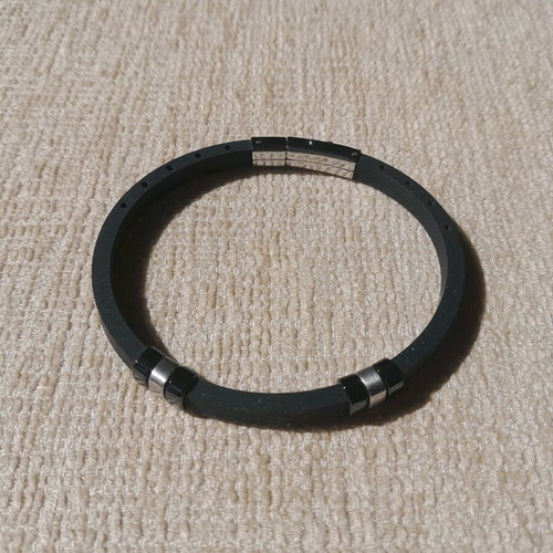 Men's bracelet J4 by Jewels and Gems, silver '925, new, black