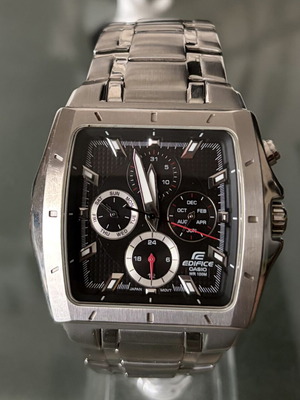 Casio Edifice EF-329D-1AVEF watch like new, stainless steel, black dial