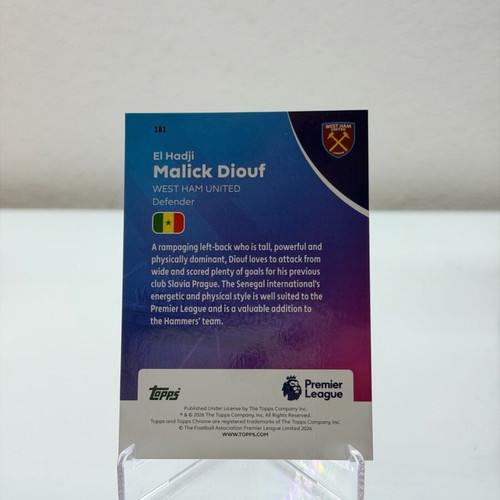El Hadji Malick Diouf Topps Chrome PL 2025-26 Pulsar Refractor like new