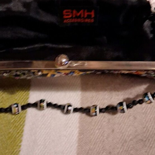 Vintage women's bag like new, multicolored with embroidered flowers