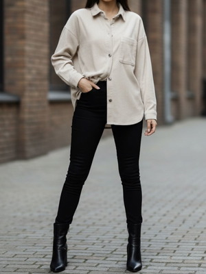 Women's thick shirt beige like new, size M