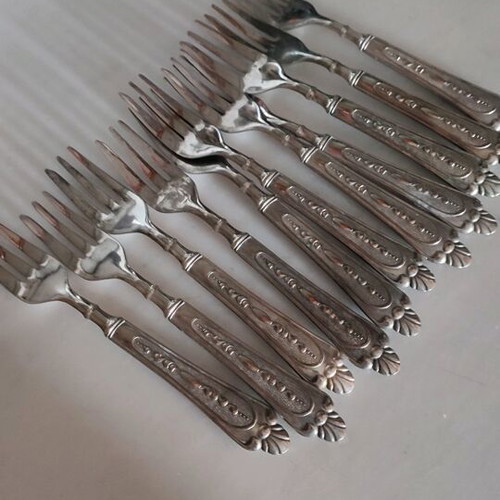 Vintage cutlery set used, silver-plated from the 1960s, 50 pieces
