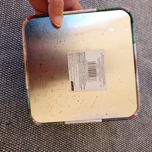 Sewing kit metal box with useful sewing items used