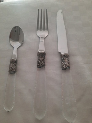 Zara Home cutlery set with plexiglass handle like new