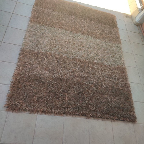 Shaggy rug 170x240cm like new, brown and beige