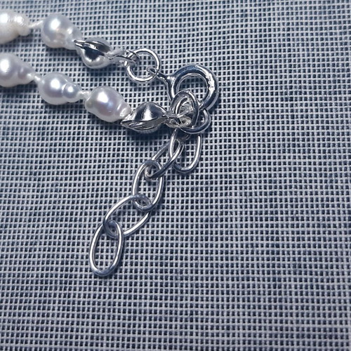 Jasmine Necklace with Natural Pearls and 925 Silver Handmade New