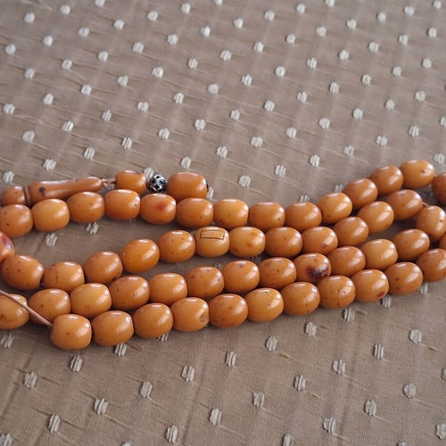 Komboloi worry beads genuine old Persian mastic sudurus, handmade, 55 beads