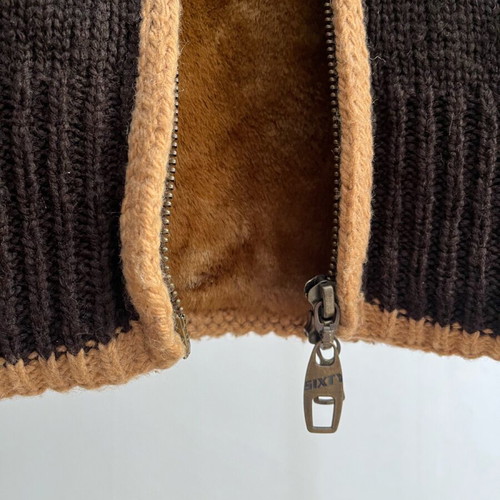 Miss Sixty knitted jacket used with fur inside brown no S