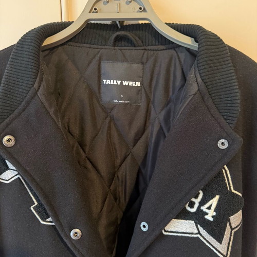 Tally Weijl college jacket like new, black and white with leather sleeves