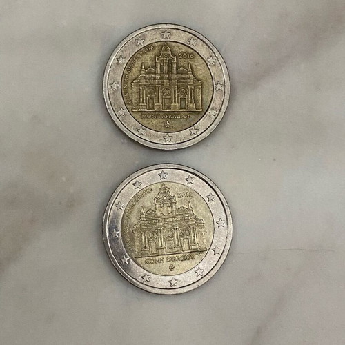 2€ collectible Moni Arkadiou coins like new, set of 2