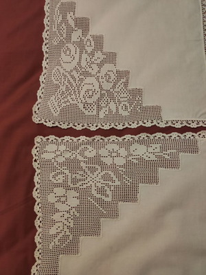 Handmade towels new, pack of 4 white crocheted