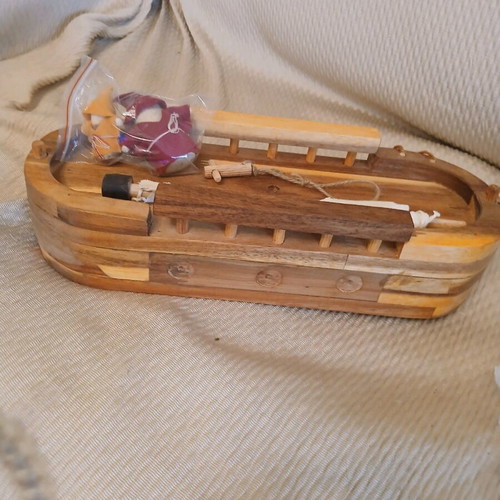 Wooden adventure ship thematic toy like new, vintage