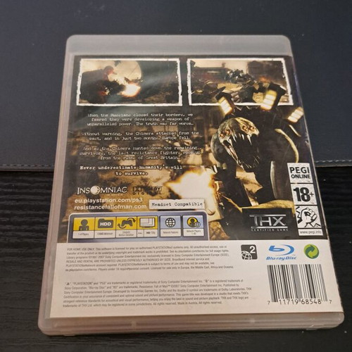 Resistance Fall of Man PS3 game used, action