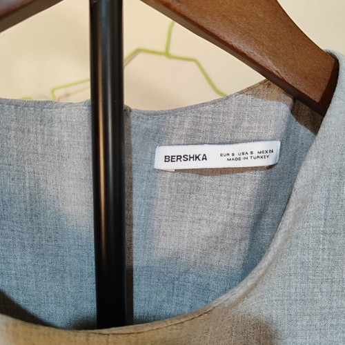 Bershka Mini Dress with Pleats Used, Gray