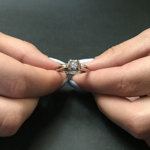 Vintage solitaire ring with brilliant k18 5.7 gr 0.20ct VS2-I-j