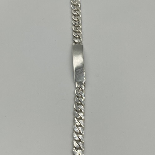 Solid silver identity bracelet 1000 grade with integrated clasp new