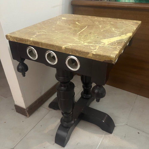 Marble coffee table used, square 38x38 cm, height 50 cm