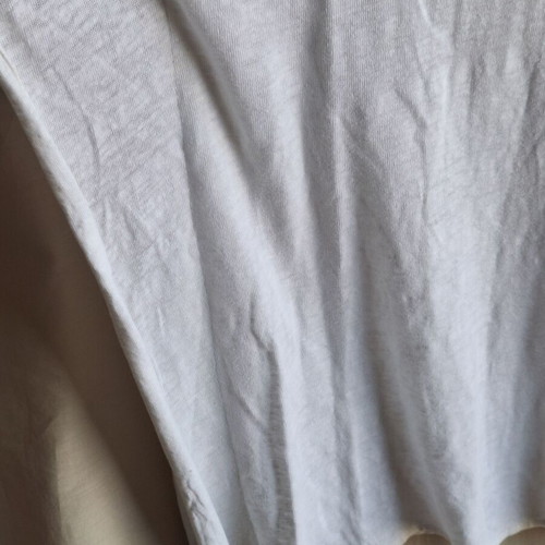 White Knit Oversized Boxy Top Medium Semi Sheer Cotton