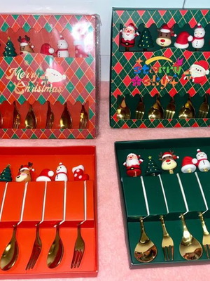 Christmas Cutlery Set 6 Pieces New