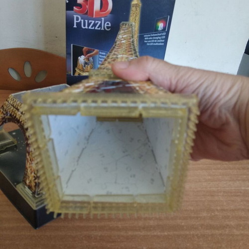 3D Puzzle Eiffel Tower 226 Pieces like new with Base Lighting
