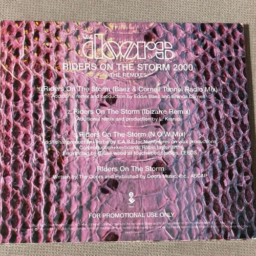 The Doors Riders On The Storm 2000 Promo CD like new