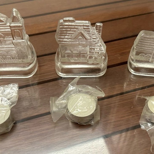 Glass candlesticks set of 3 new vintage style