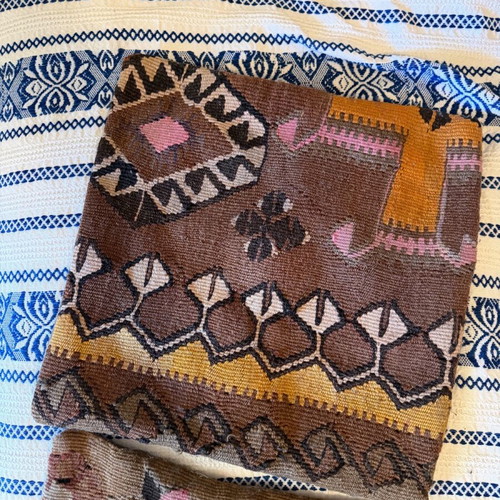Vintage woven kilim cushion covers set of 2, used, boho decor