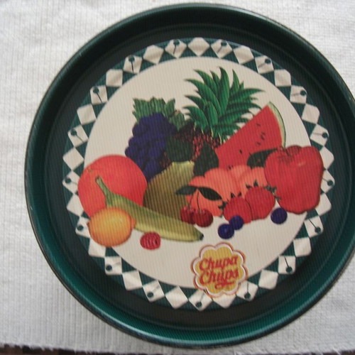 Vintage Chupa Chups Fruit Lollipops Metal Container used