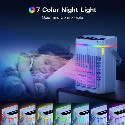 Portable 4-in-1 Air Conditioner with Water Fan, 3 Speeds and Night Light New