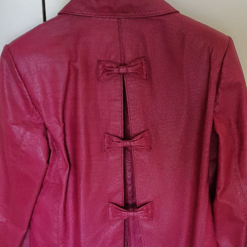 Leather fuchsia jacket used, tailor made, size M
