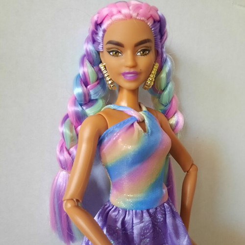 Barbie Extra #5 Rainbow Braids doll used, articulated body