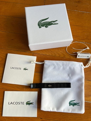 Lacoste stainless steel bracelet new, black 19cm
