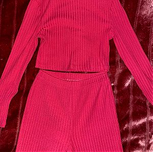 ΠΡΟΣΦΟΡΑ ΓΙΑ ΛΙΓΟ:Σετ XS ροζ με παντελόνι καμπάνα