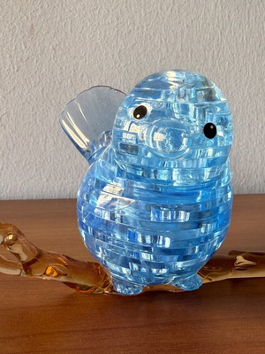3D Crystal Puzzle Blue Bird on Branch like new
