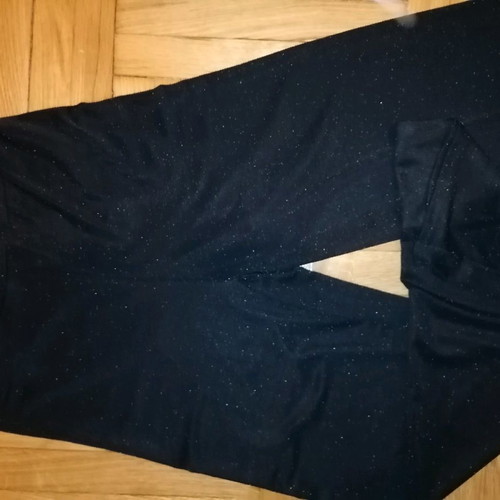 Elegant pants new, black glitter bell-bottom with elastic waist